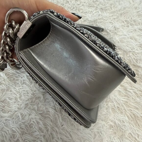 Chanel Silver Medium Boy Chain around bag - Picture 8 of 15
